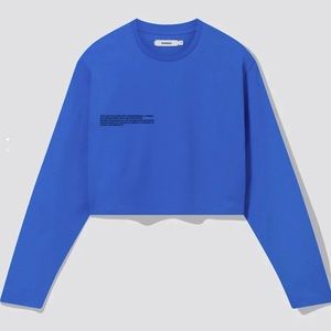 Pangaia Long Sleeve Crop Tee XS Cobalt Blue NWT